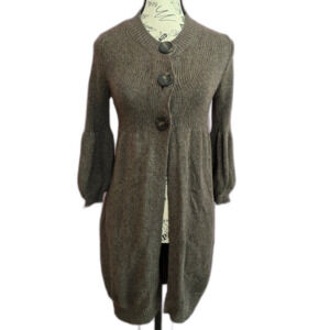 Vince Brown wool sweater dress  coat cardigan duster shacket S